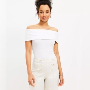 LOFT Ribbed Off the Shoulder Top